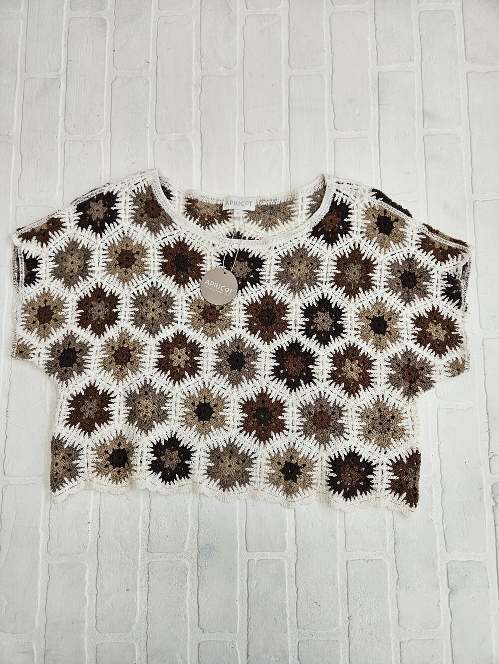 Crop Crochet Short Sleeve Top